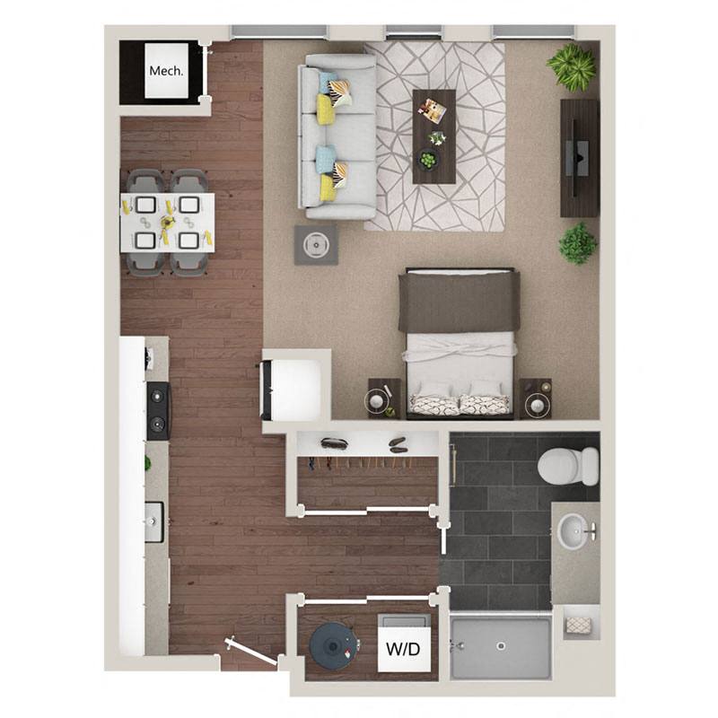 0 bedroom apartment for rent